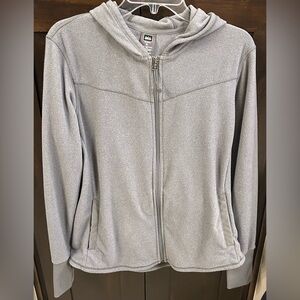 REI women's gray full-zip fleece hoodie Sz XL